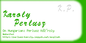 karoly perlusz business card